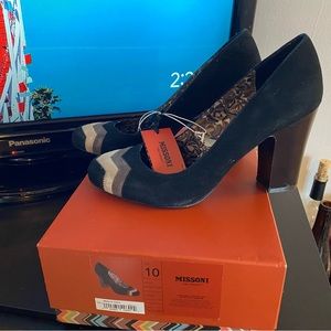 Missoni x Target Pumps Black Suede Chevron Block Heel Size 10 (Women’s)